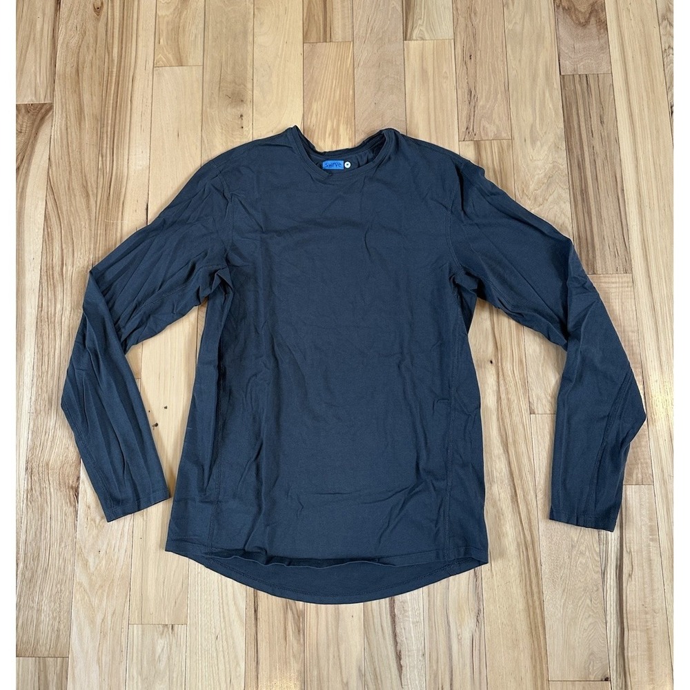 Swrve Long Sleeve Shirt Mens Medium Gray Cotton Modal Tee Cycling